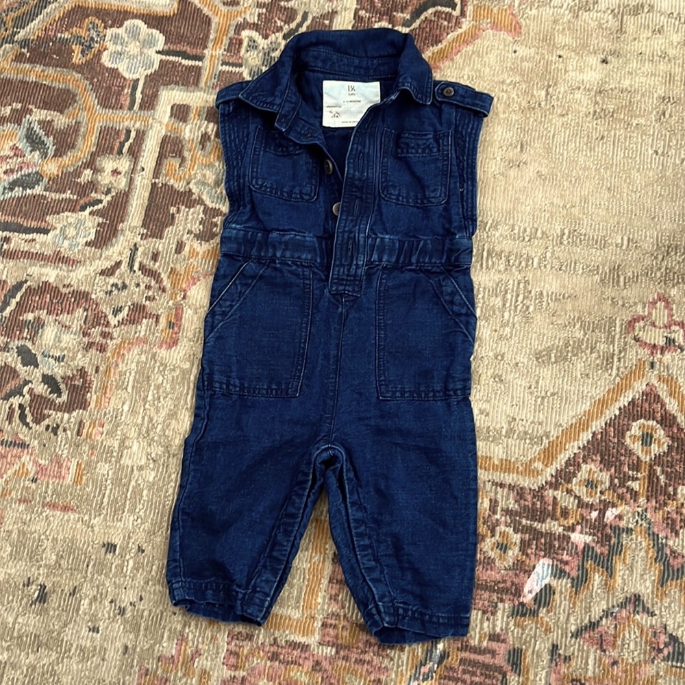 One piece baby jean jumper